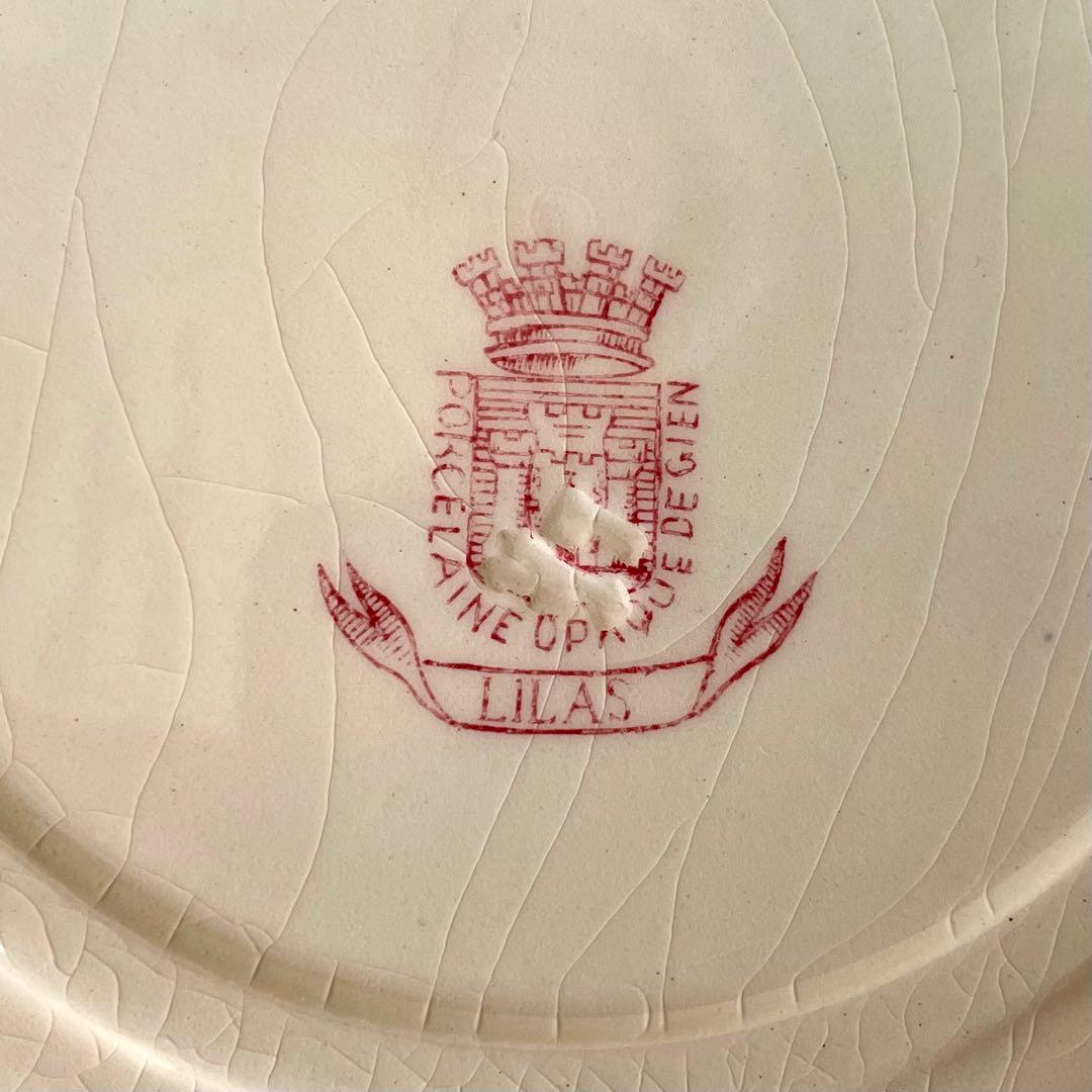 希少】ジアンLILAS 平皿③デザートプレート リラ フランスアンティーク