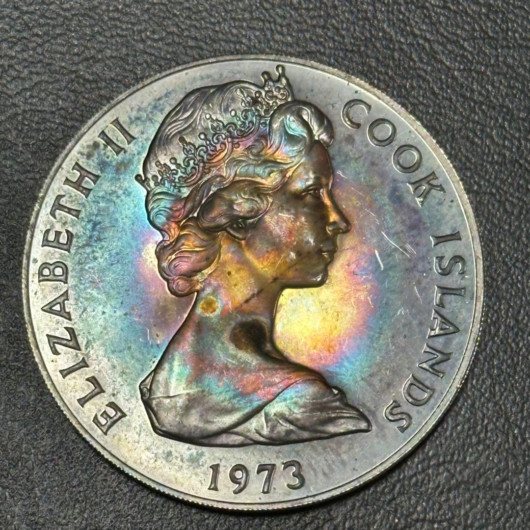 クック諸島 1973年 エリザベス2世戴冠20周年記念 2ドル銀貨 344 - メルカリ