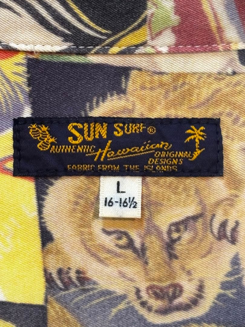 サンサーフ SS26384 長袖アロハ L レーヨン+コットン 東洋