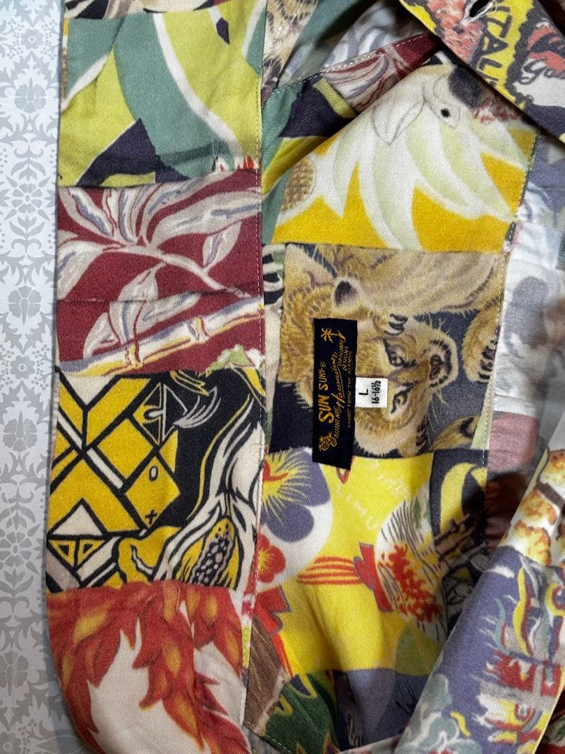 サンサーフ SS26384 長袖アロハ L レーヨン+コットン 東洋