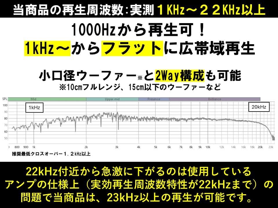 アドオン■高能率97dBホーンツイーター2個セット■ブラック/ゴールドGHG02