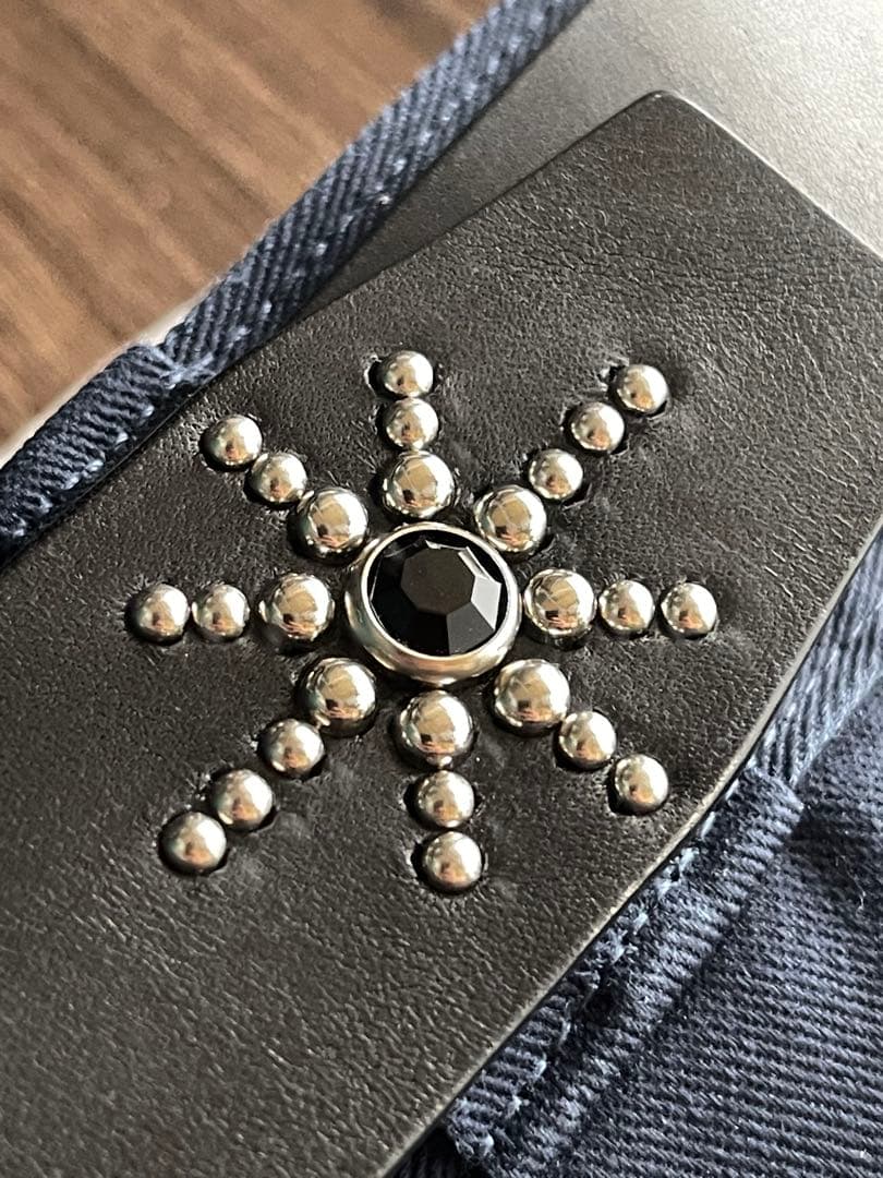 オーダー品 ディッキーズ874専用スタッズベルト 牛ヌメ シルバー