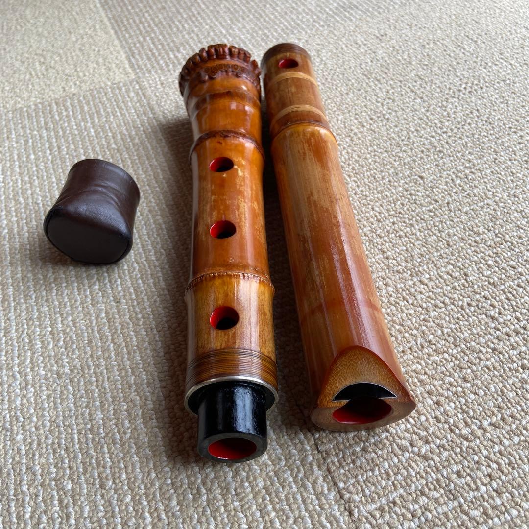 145 値下げ尺八一尺六寸管眞山銘ニ印