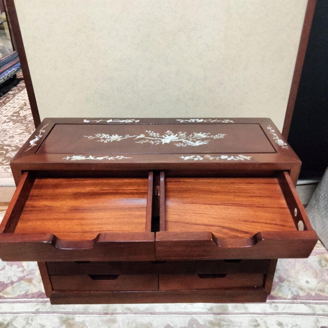 花梨無垢 唐木家具螺鈿細工薬箪笥 アクセサリーケース特価出品
