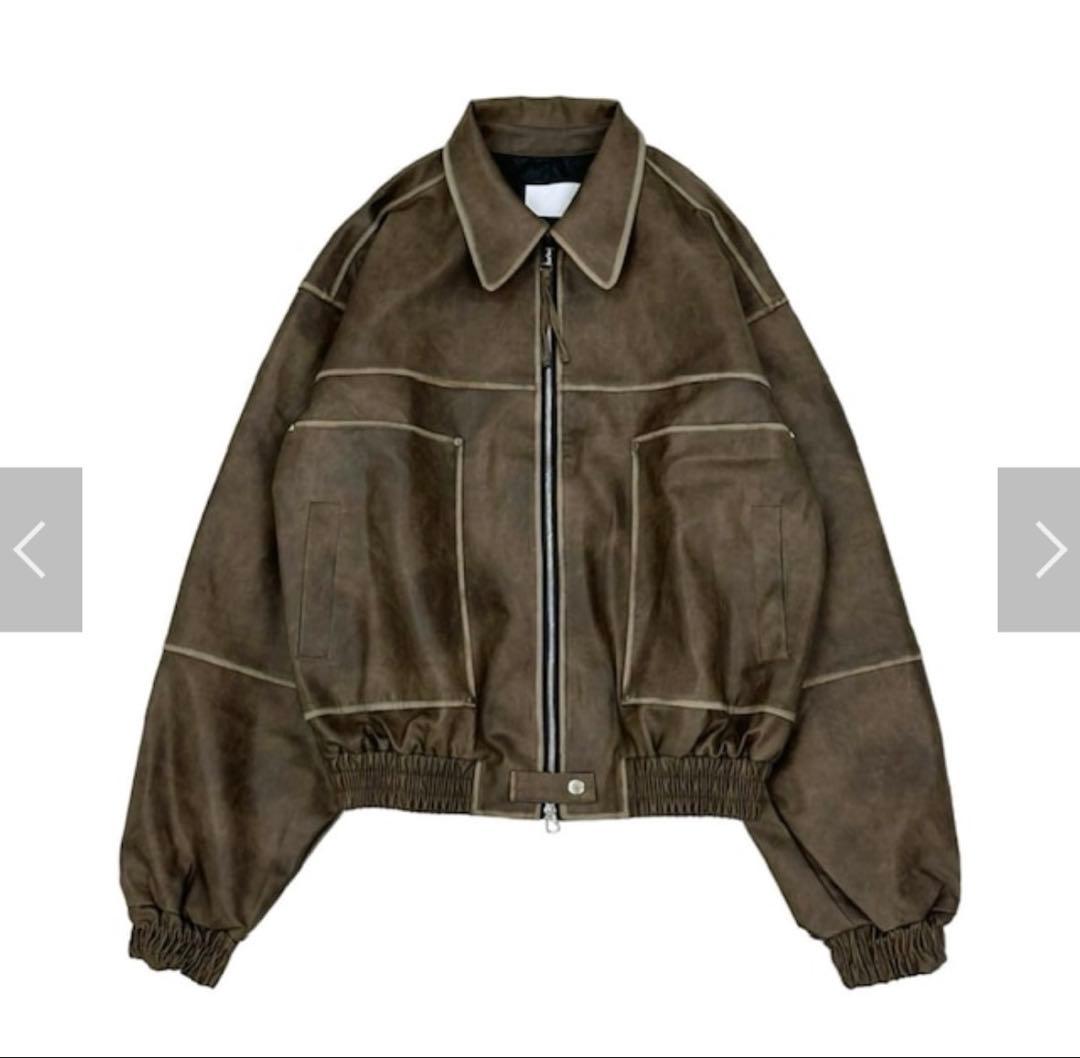 Chikashitsu + レザー ジャケット ブラウン チカシツプラス - メルカリ