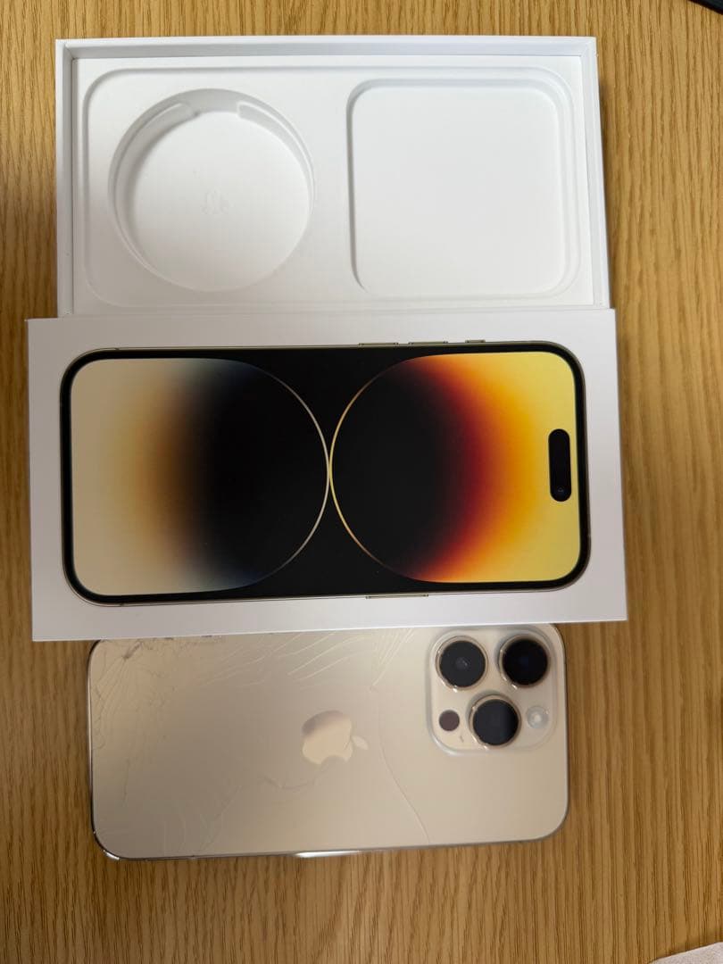 iPhone 14 Pro 512GB ゴールド 背面割れあり