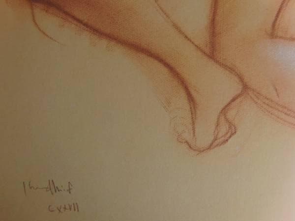 古沢　岩美、デッサン　Ｑ、希少な額装用画集より、新品額装付、状態良好