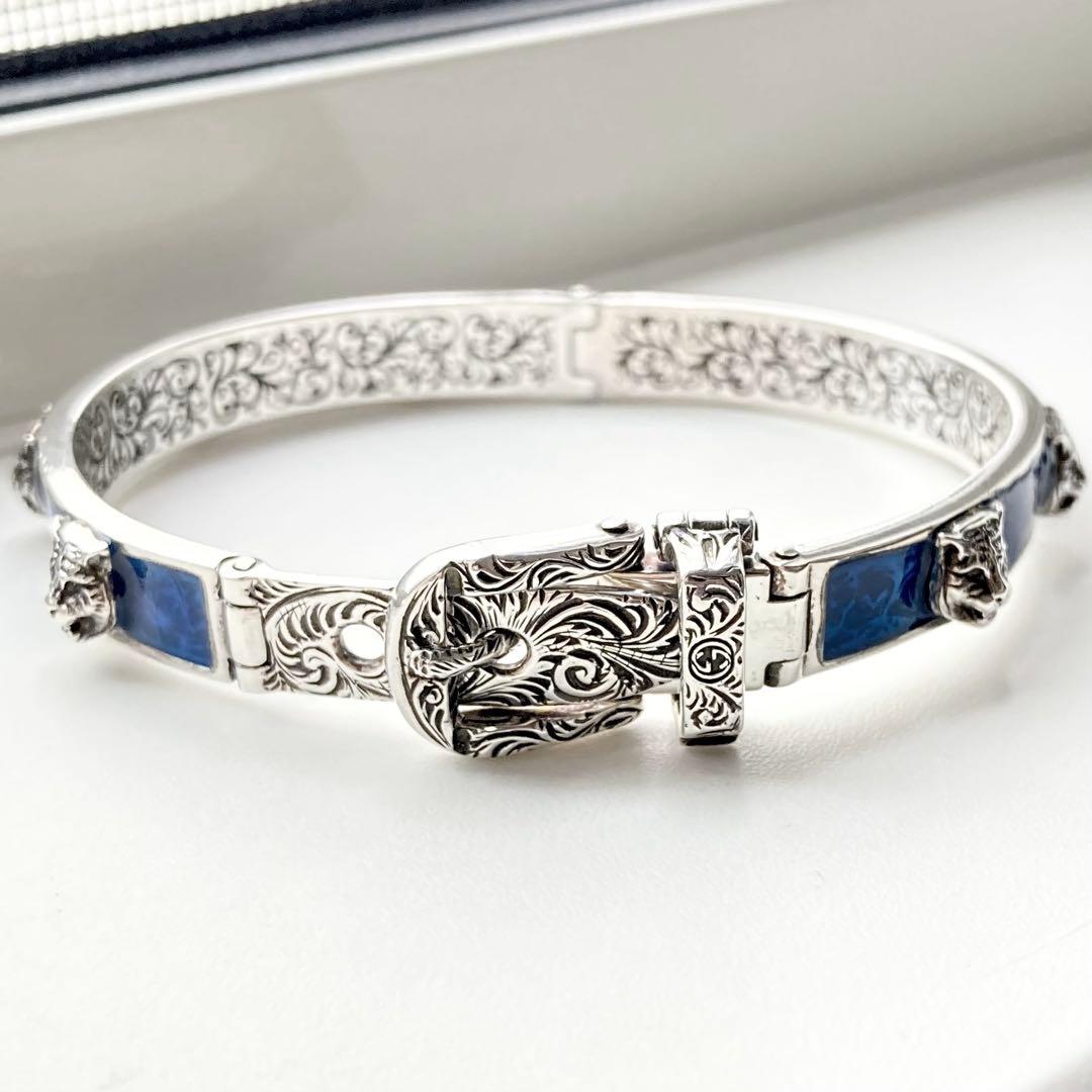 希少 GUCCI タイガーヘッド ガーデン シルバー925 バングル ミケーレ