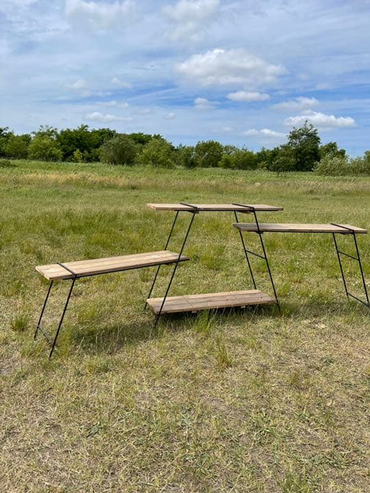 吊り下げキッチンシェルフ アンティークウッド アイアンラック