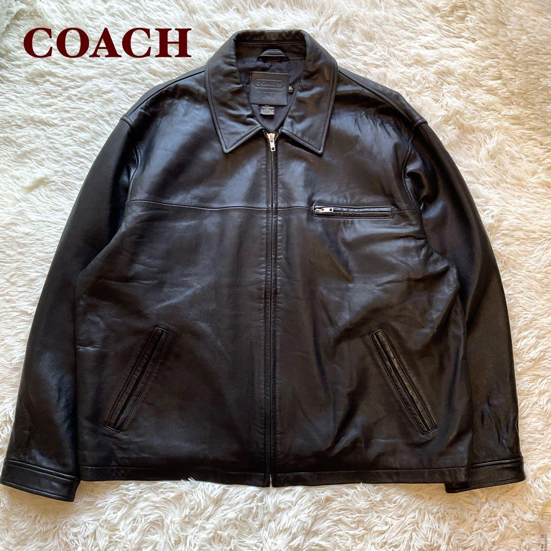 美品✨ 00's オールドコーチ レザージャケット 本革 ブルゾン XL 黒