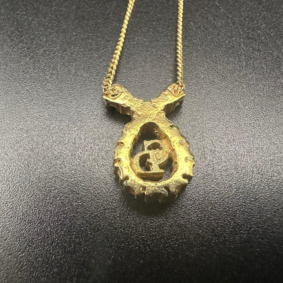 極美品✨ Dior ネックレス CD ロゴ ラインストーン 希少 刻印 1748