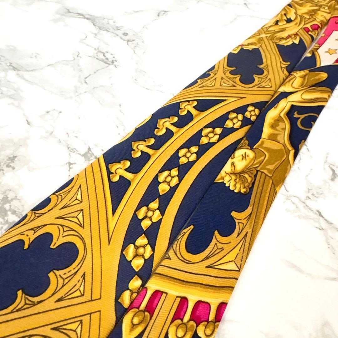 ✨極美品✨エルメス スカーフ柄④ ネイビー✖️豪華贅沢なゴールド
