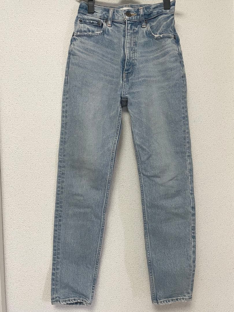 moussy ハイウエストデニムパンツ ブルー 22インチ S スリムストレート