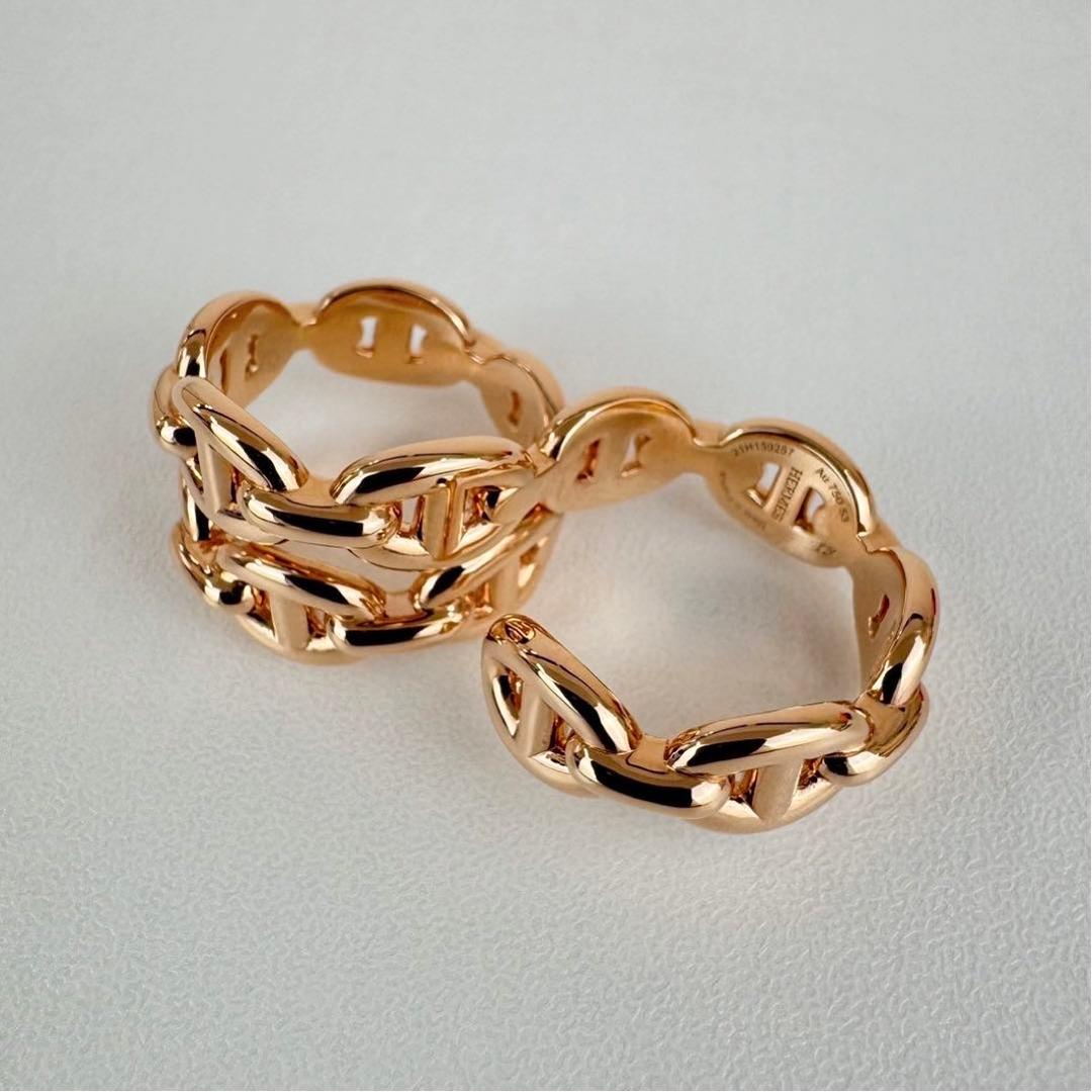 新品 HERMES エルメス シェーヌダンクルアンシェネダブルリング GM 53