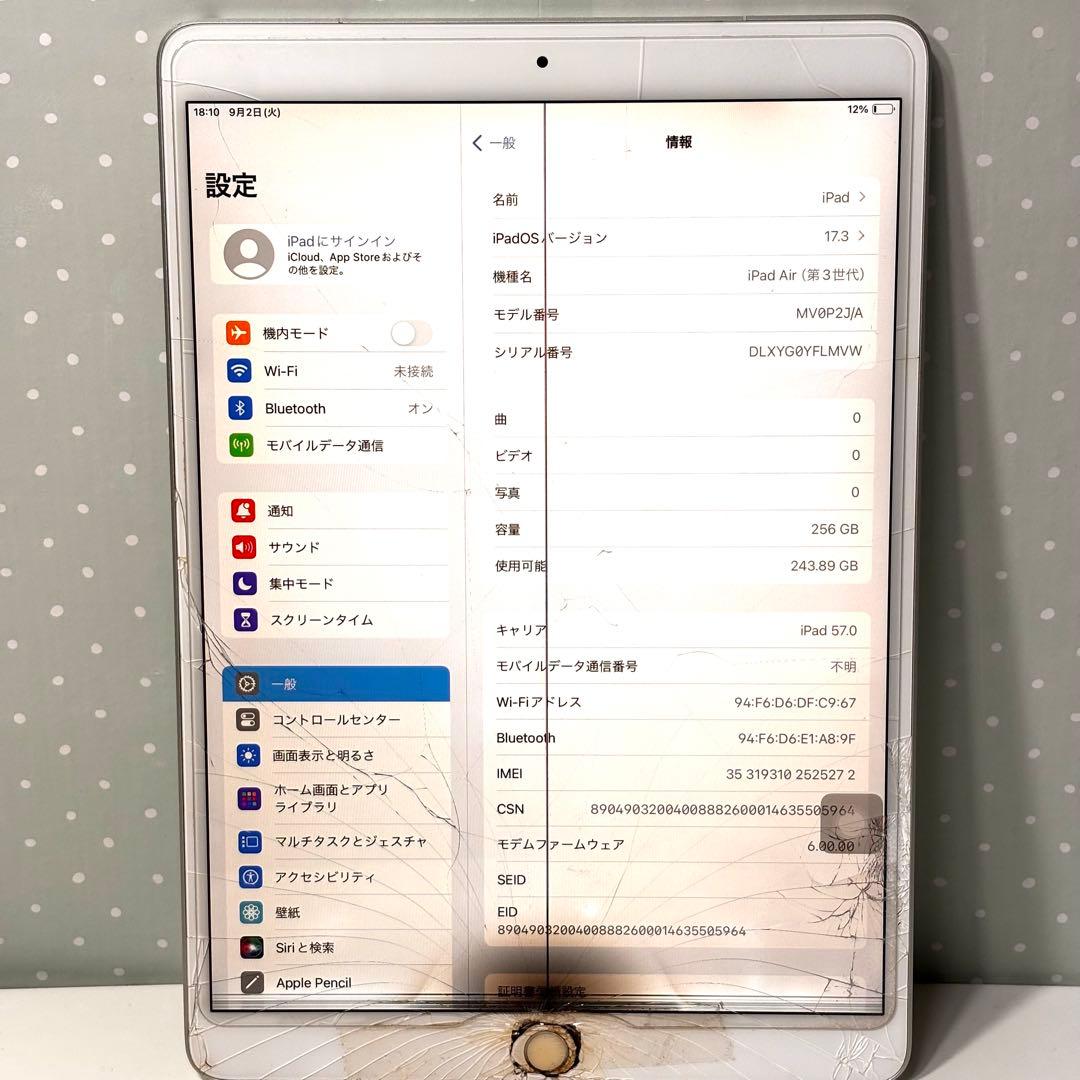SIMフリー iPad Air 10.5インチ Wi-Fi セルラー 256GB