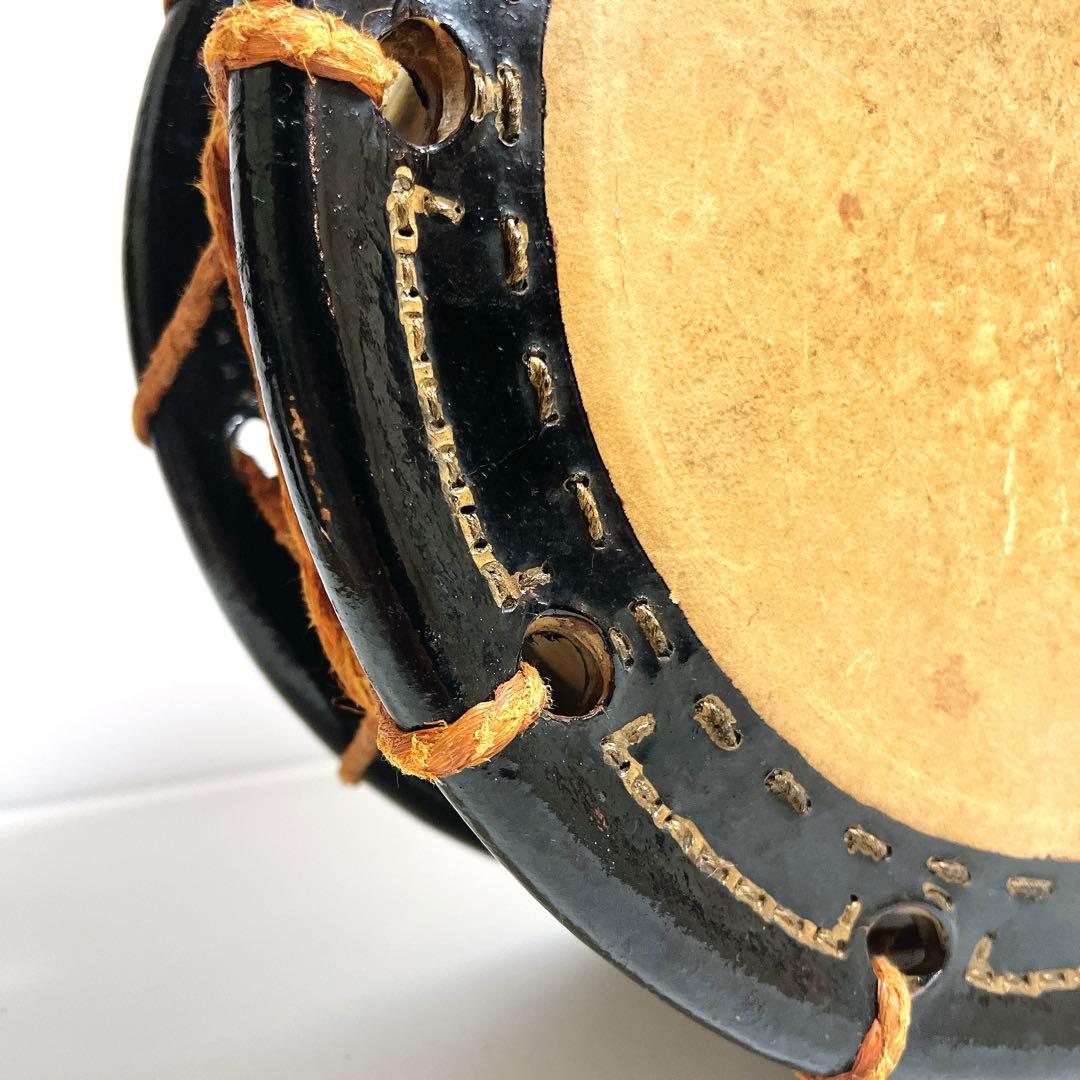 【蒔絵・金彩】締め太鼓　和太鼓 35.5cm×15cm 松絵柄　鶴　縁起物