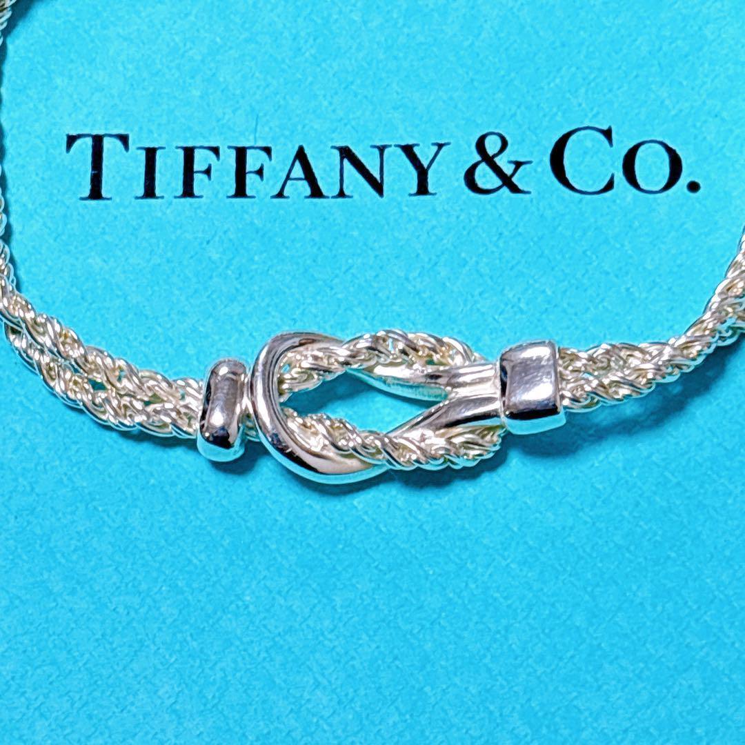 美品】18.8cm ティファニー センターノットダブルロープブレスレット