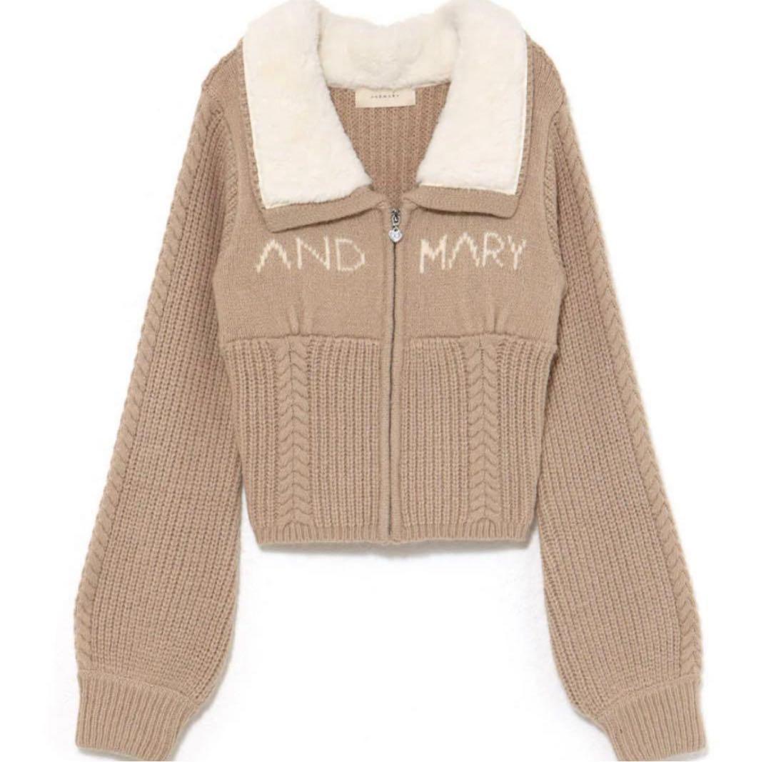 ANDMARY Mary logo zip tops beige - メルカリ