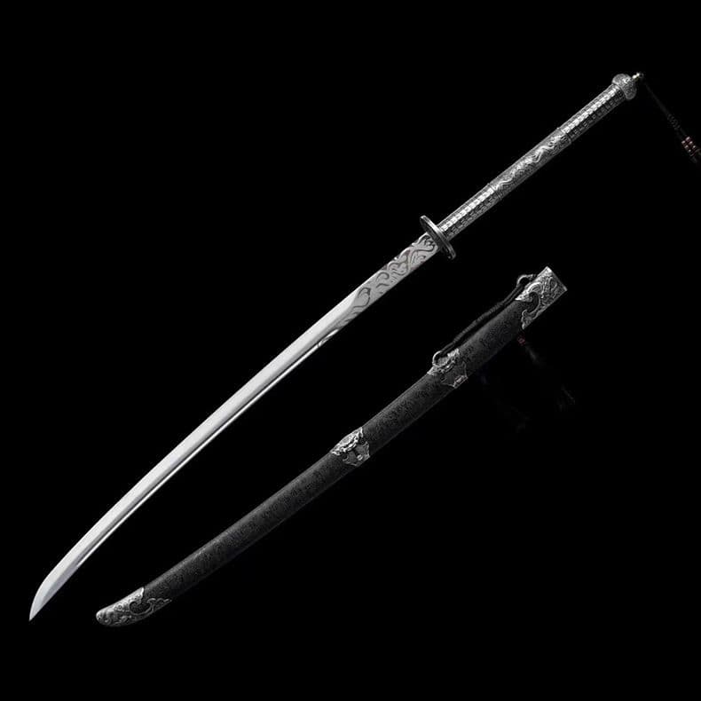 苗刀落淵] 繍春刀 牛尾刀 苗刀 手鍛造打 鋼刀 冷兵器 古兵器 武具 両手