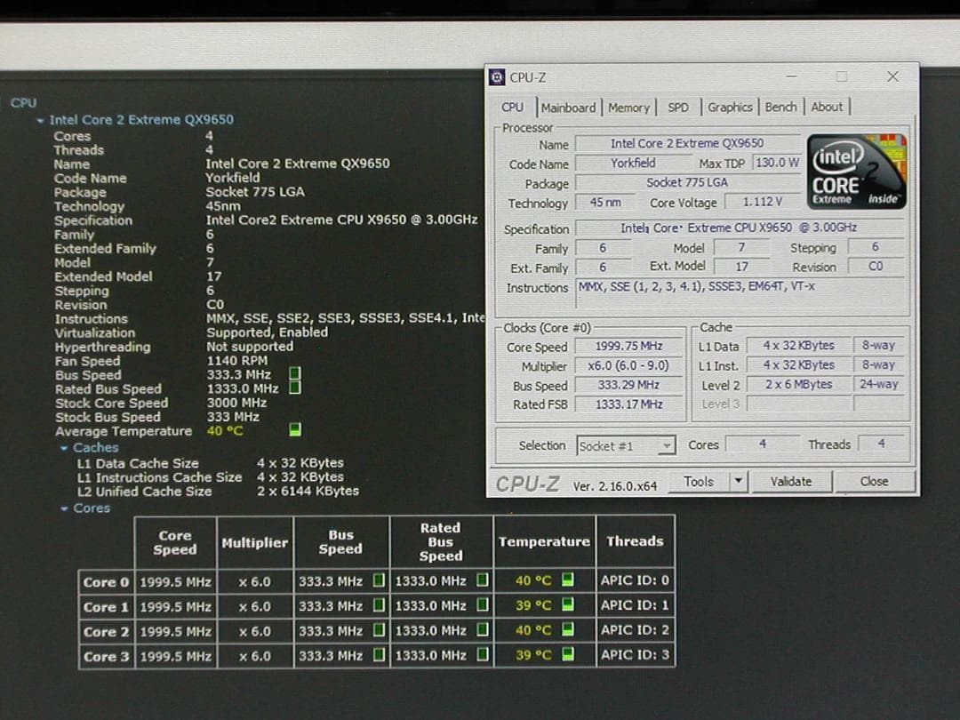 4コアCPU　Core 2 Extreme QX9650　LGA775