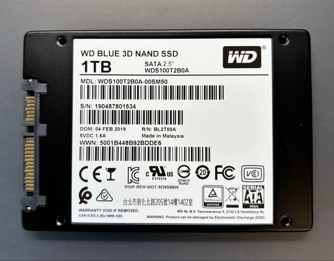 内蔵型SSD WD BLUE 3D NAND SATA SSD 1TB