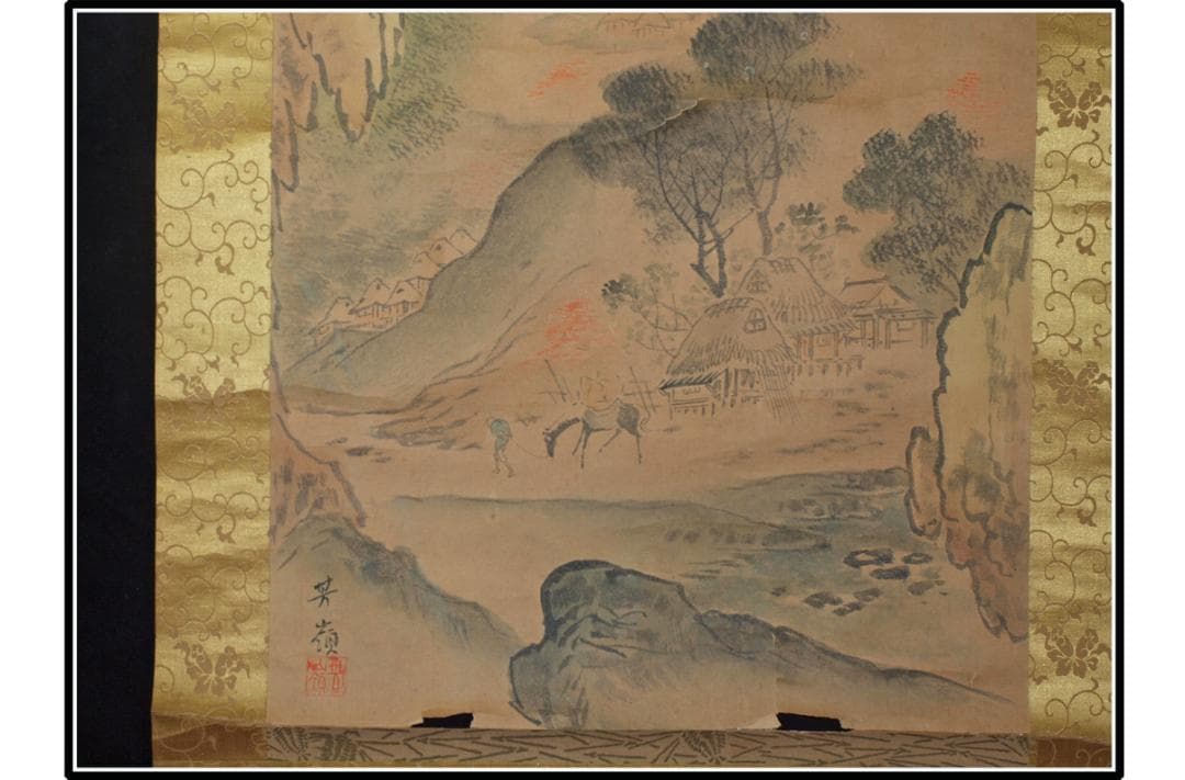 日本時代の掛け軸その肉筆保証 激安骨董品 ※江戸鎌倉平安 X1064C16-8