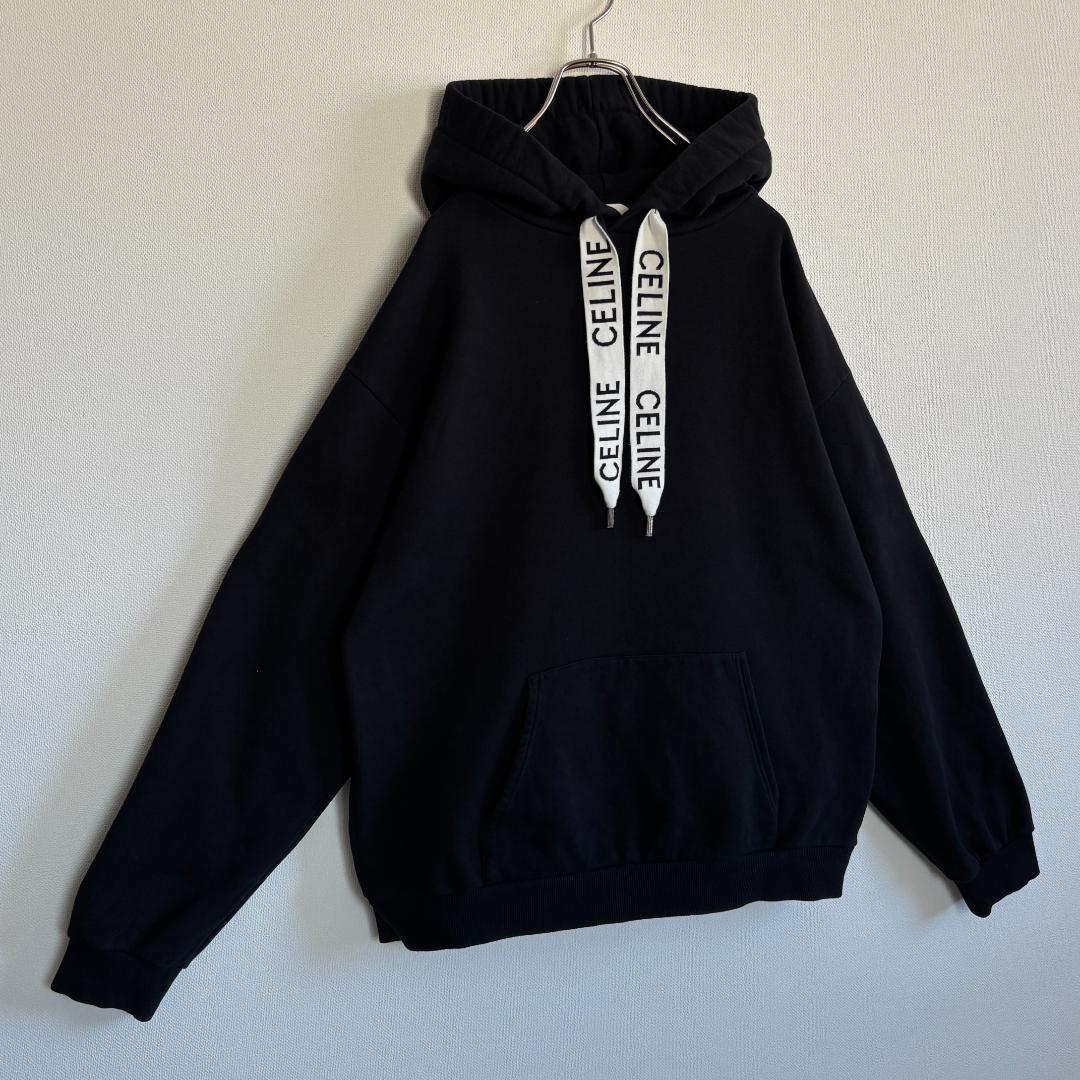 超人気・XL】CELINEセリーヌ/パーカー/紐ロゴ/ブラック/XL - メルカリ