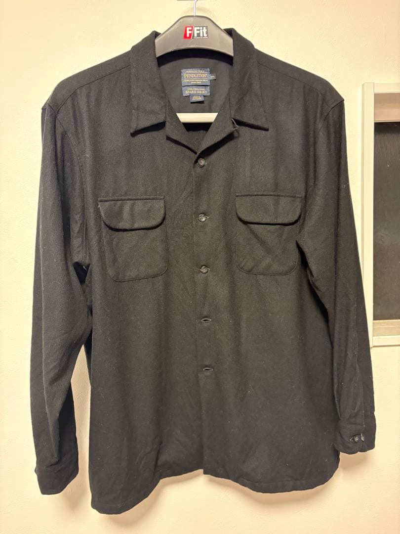 美品】PENDLETON/ペンドルトン ボード シャツ 無地ブラック 黒 開襟