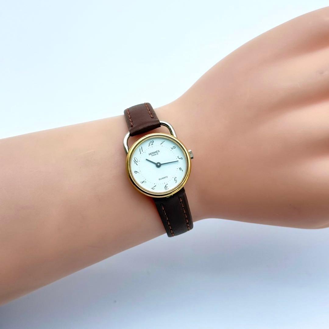 美品✨ エルメス アルソー ホワイト文字盤 腕時計 レディース クォーツ