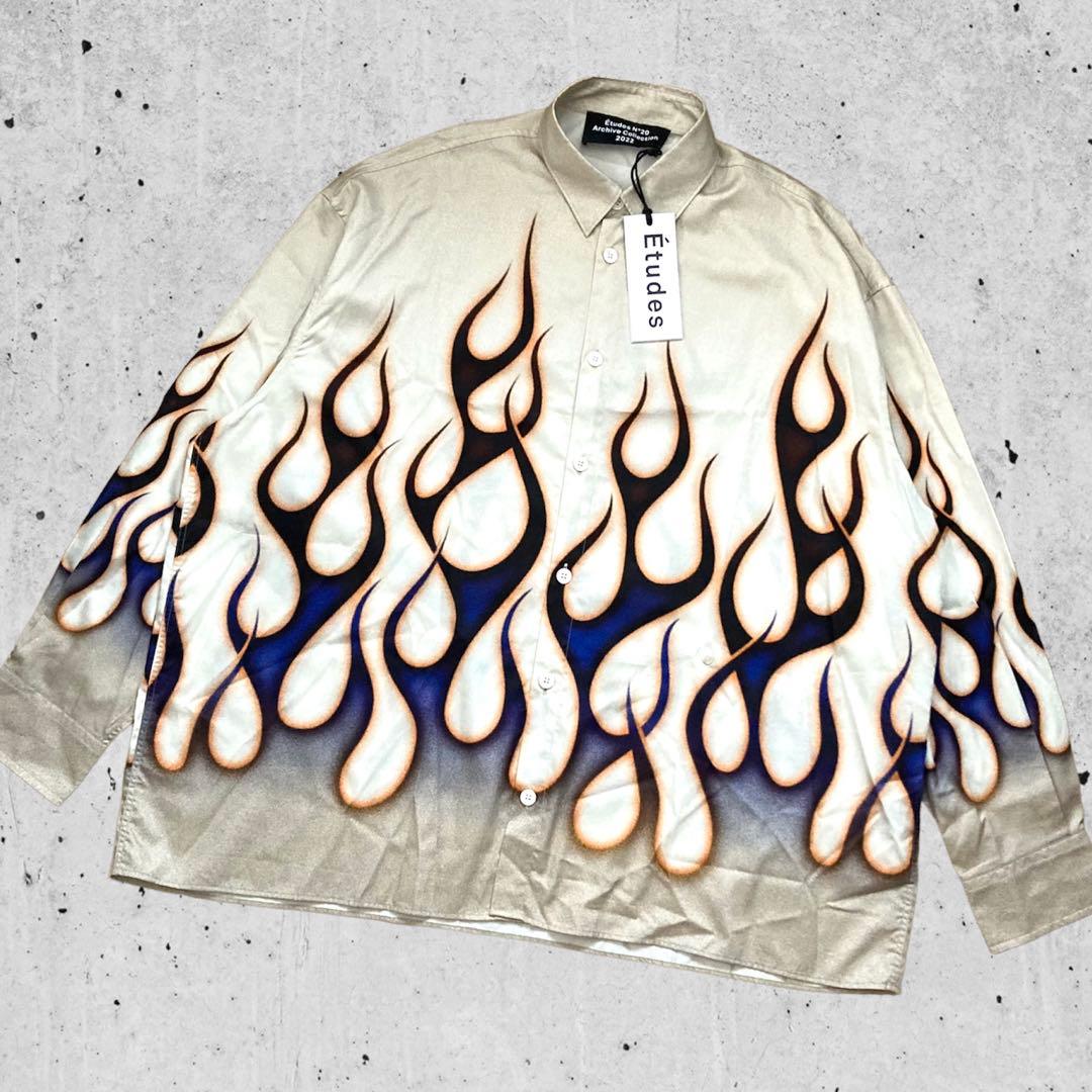 未使用 Etudes エチュード ファイヤーパターン シャツ 50 - メルカリ