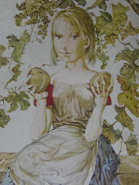 藤田嗣治、【Jeune fille aux pommes】、希少な額装用画集より - メルカリ