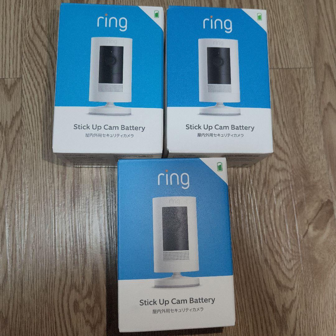 新品 3個セット Ring Stick Up Cam Battery ホワイト Amazon www