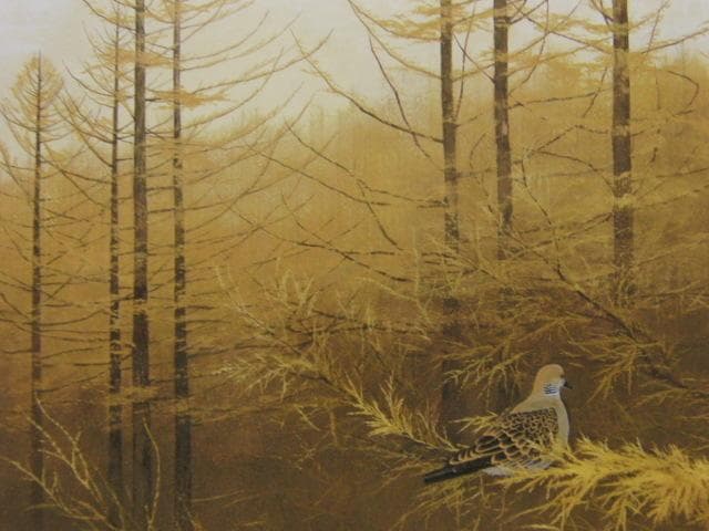 石田武、【秋爽】、希少な額装用画集より、美品、新品額装付