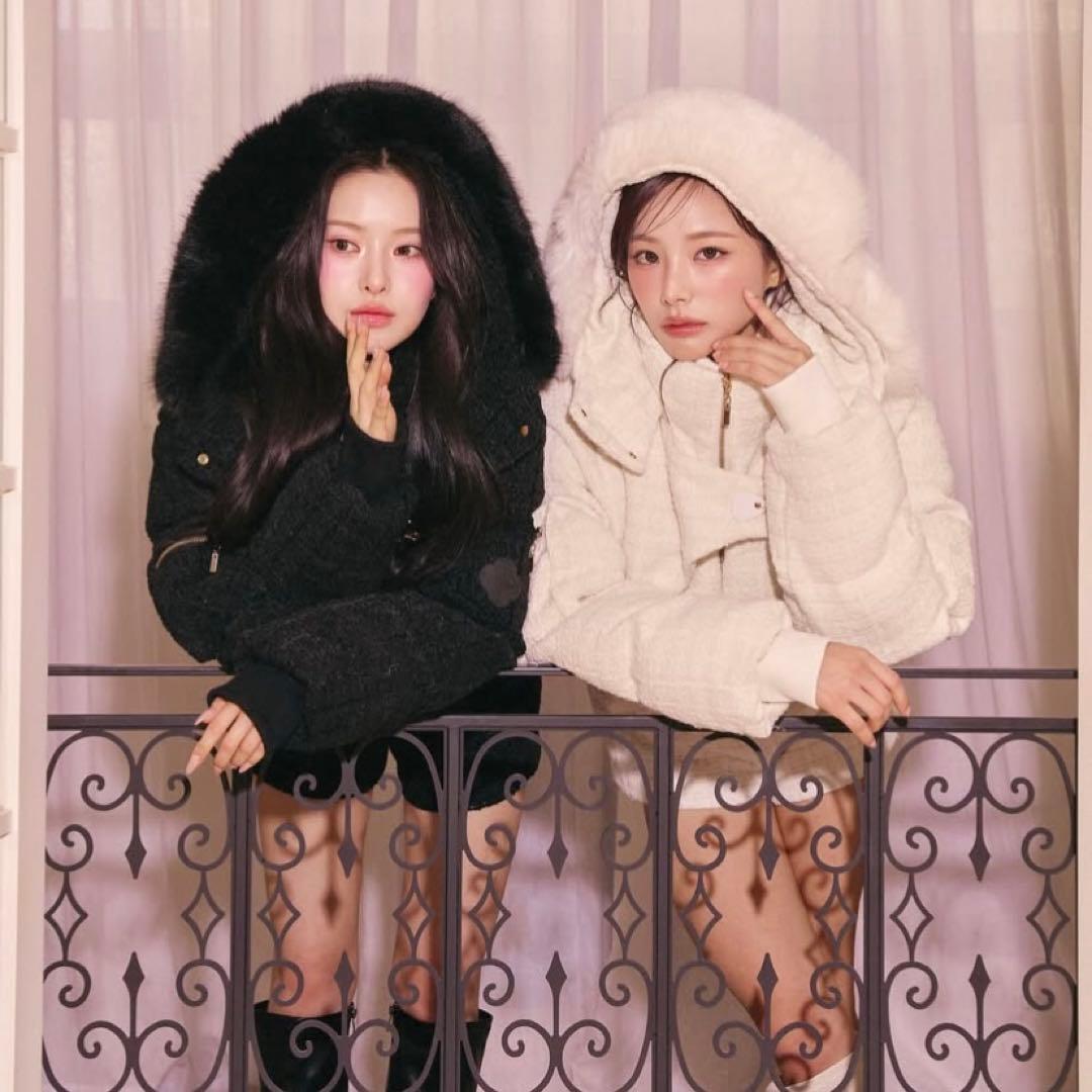 新品未使用 Randy アシンメトリーバックルツイードパデットジャケット