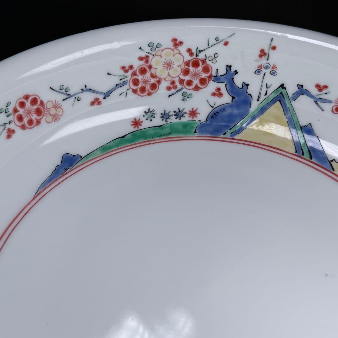 重要無形文化財指定　十三代　柿右衛門　錦　花鳥紋　菓子器　鳳凰図　26.4cm