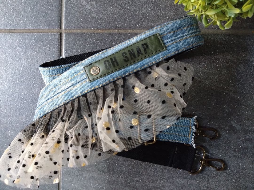 №728【DENIM Remake チュールSHOLDER♥】デニムストラップ