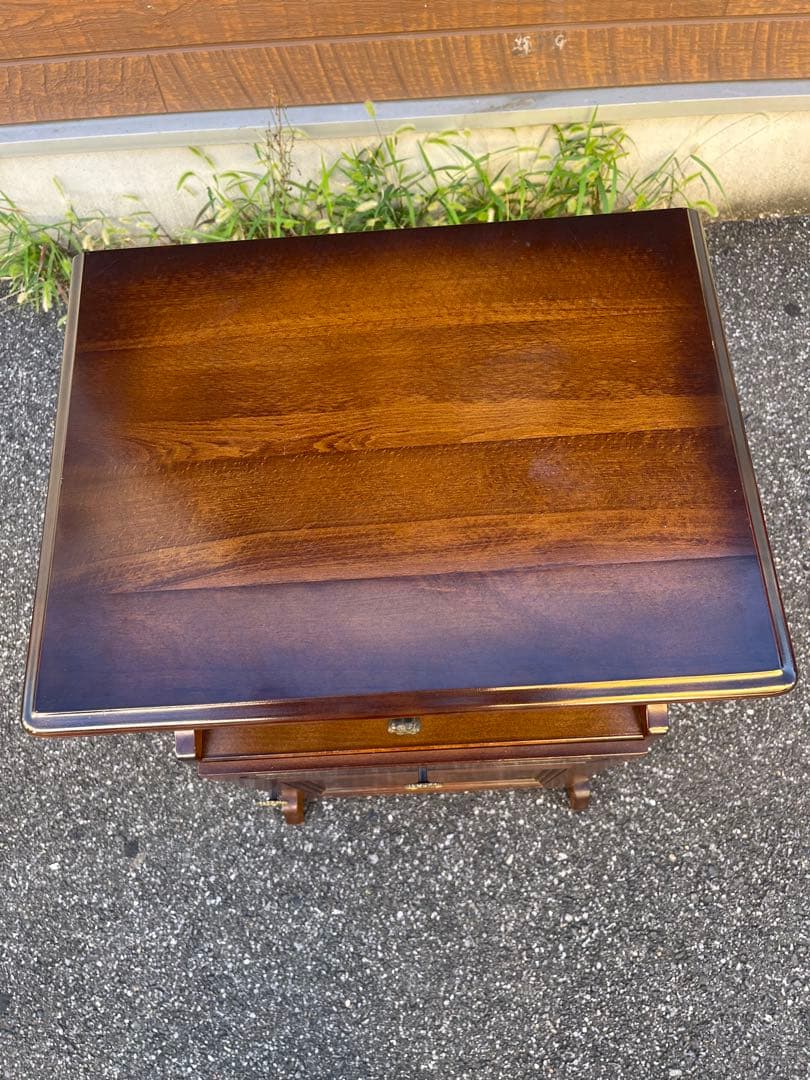 ✿Karimoku✿カリモク コロニアル 花台 収納棚 レトロモダン家具