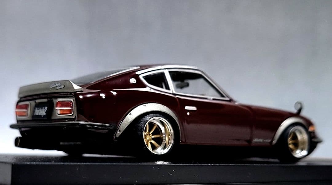 1/43　フェアレディZ改　240ZG　ワタナベ(ゴールド）アルミ製　深リム 1/43 フェアレディZ改 240Z ワタナベ ホイール アルミ製 深リム 街道