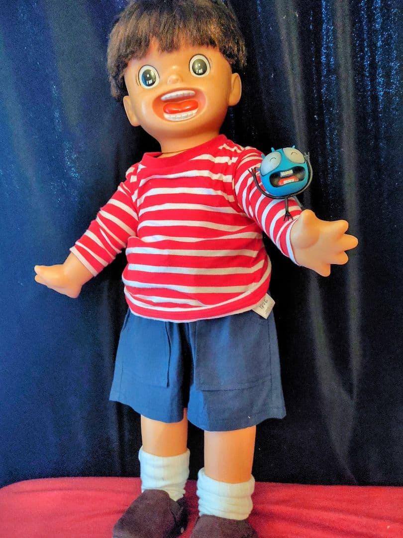 昭和レトロ 超特大 まことちゃん ソフビ 等身大カスタム 楳図かずお 希少☆特大 39cm アンソニー まことちゃん ソフビ人形 箱付 楳図