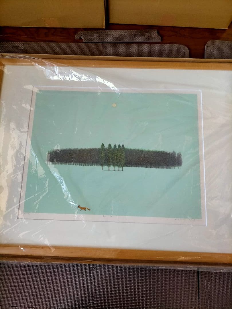 専用品☆府川誠 樹寂 60×80 絵画 府川誠「二本の木」肉筆油彩画・色紙サイズ 絵画買取・販売の小竹美術