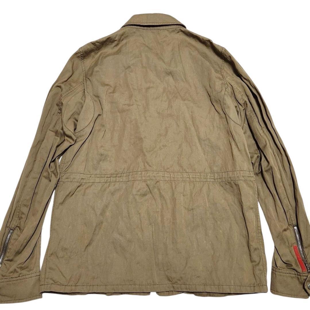 プラダスポーツ ミリタリージャケット メンズ52 XXL相当 カーキ 美品