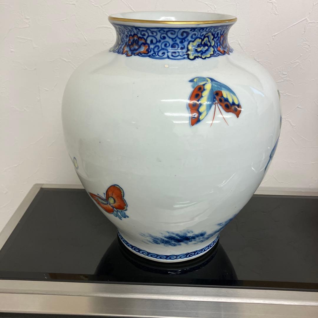 花と蝶の手描き陶器花瓶の通販はau PAY マーケット - 輸入雑貨のネット