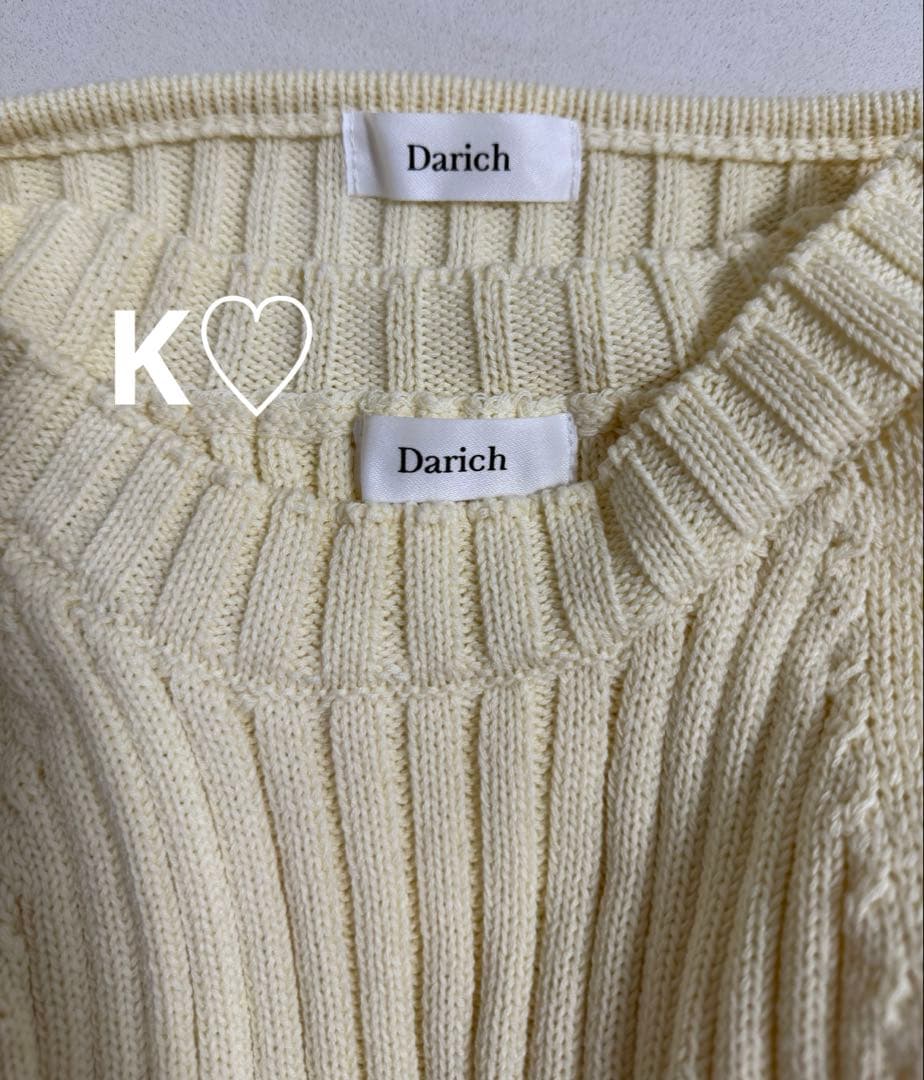 ダーリッチ Darich スパークルリボンアンサンブルニットトップス YEL