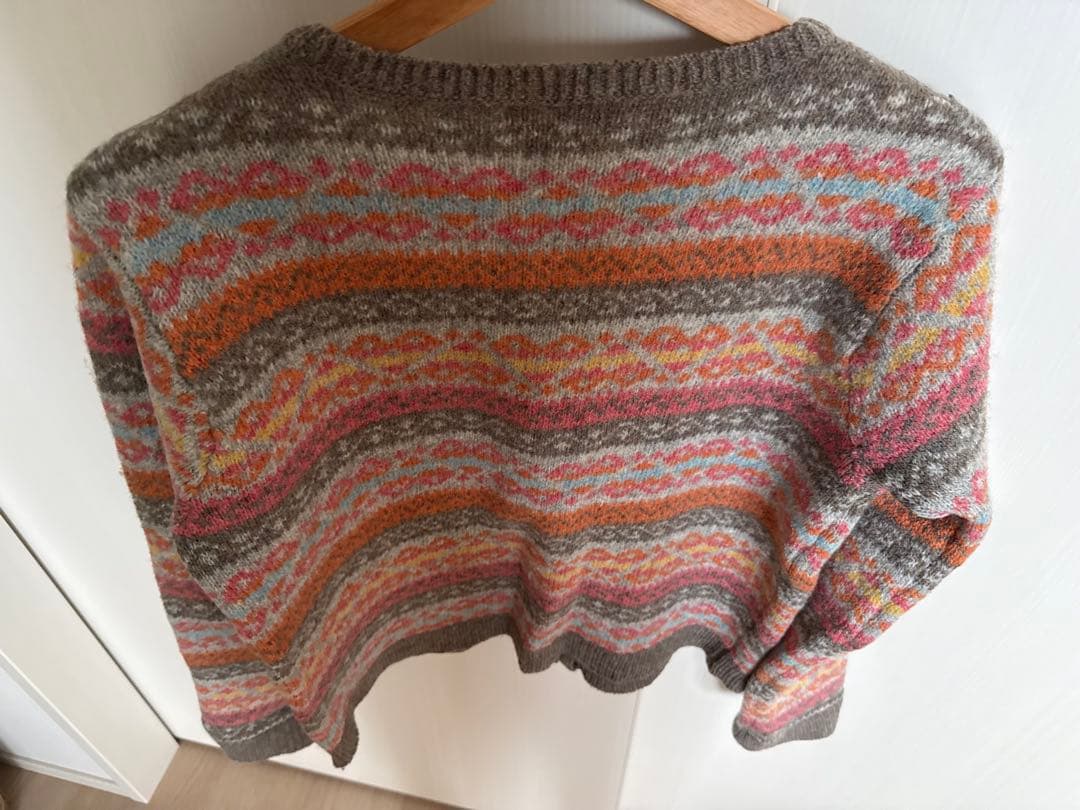 アニエスベー フェアアイル柄ウールカーディガン サイズ3 ノルディック