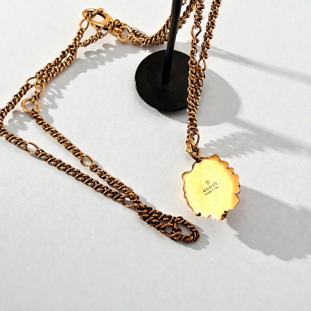 GUCCI グッチ ライオンヘッド ゴールドネックレス アニマル ペンダ