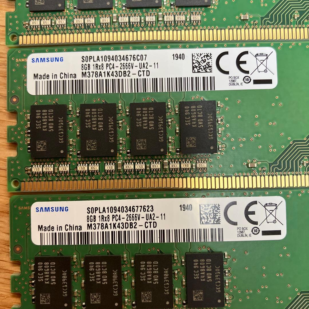 値下げ中　8GB×12枚 デスクトップメモリー用PC4-2666V-UA2-11