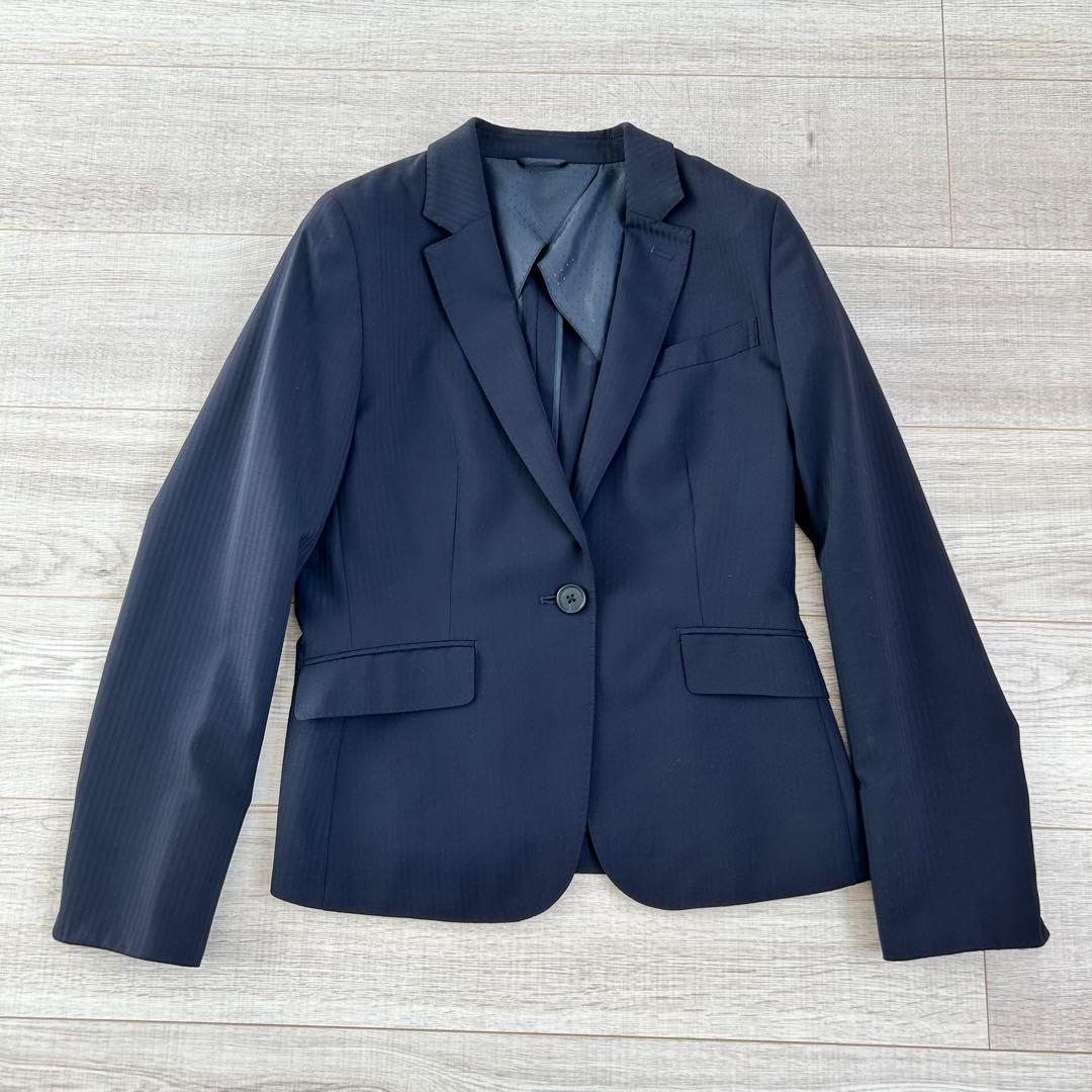 n-line Precious パンツスーツセットアップ ストライプ ネイビー