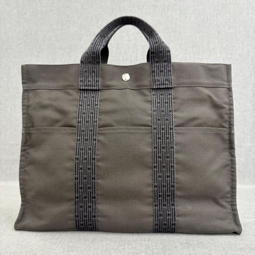 HERMES エルメス トートバッグ エールライントート MM グレー - メルカリ