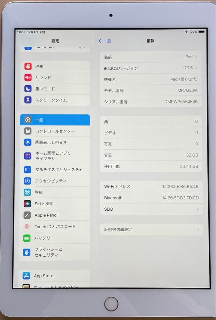 iPad 第6世代　A1893　Wi-Fiモデル　シルバー　32GB美品 #1