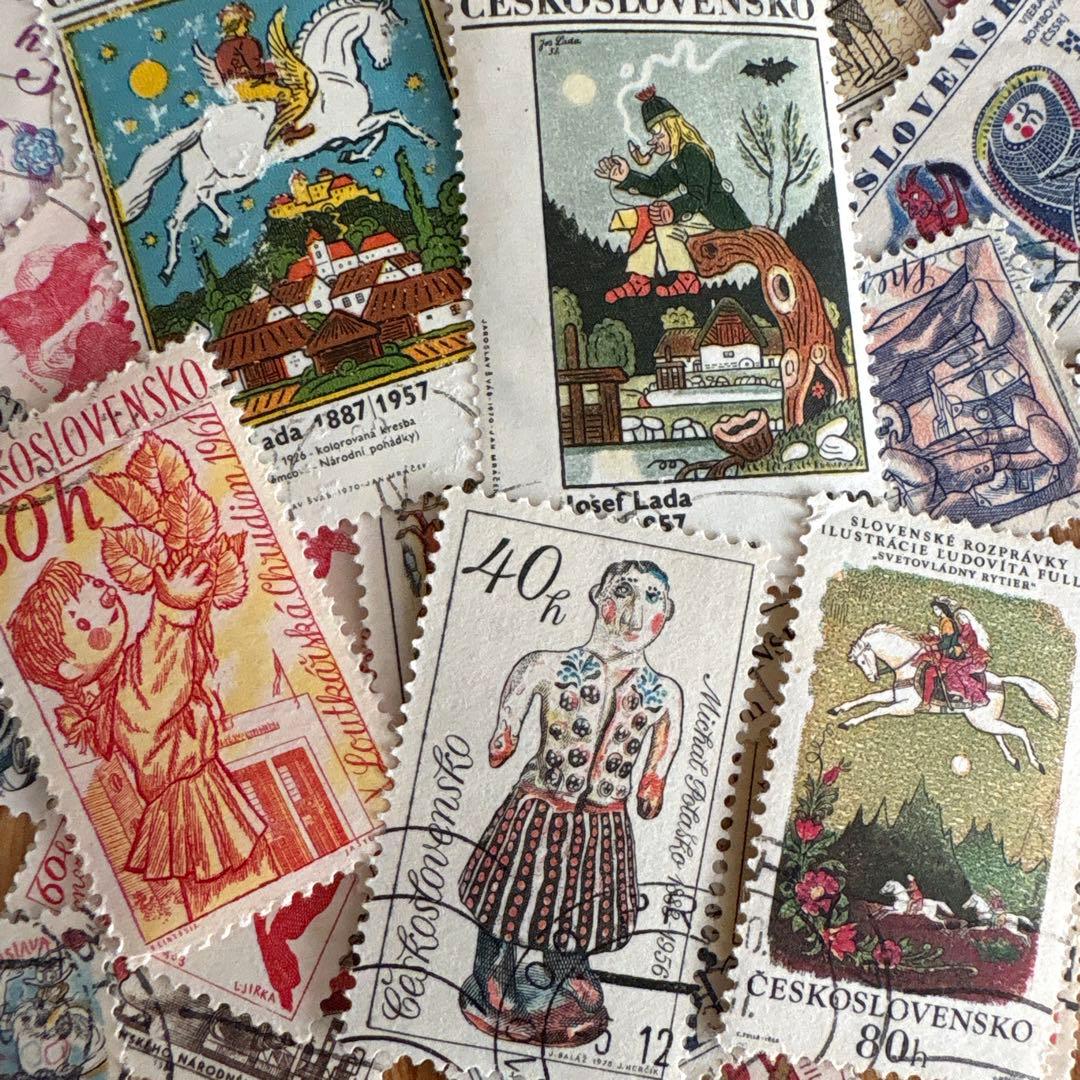 おしゃれな外国切手 チェコスロバキア かわいい切手 25枚 海外切手 紙